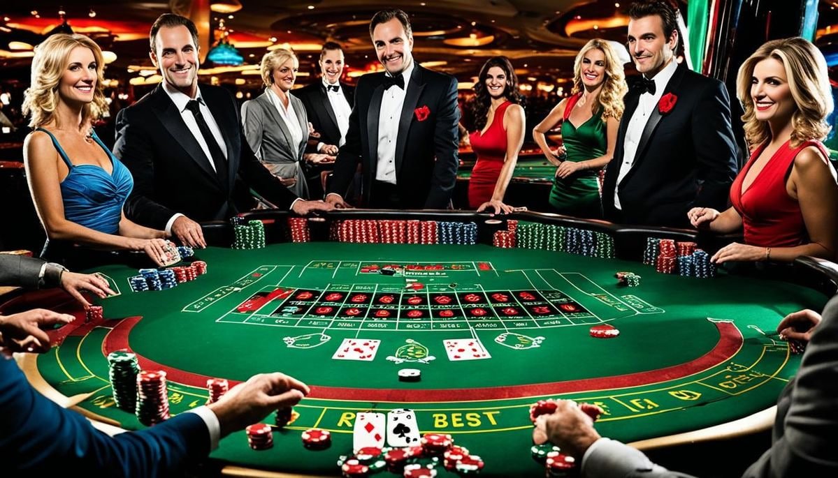 Live dealer at hawkbet blackjack table with HD studio backdrop